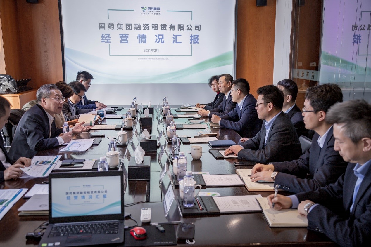 国药集团董事长刘敬桢一行莅临国药租赁调研指导